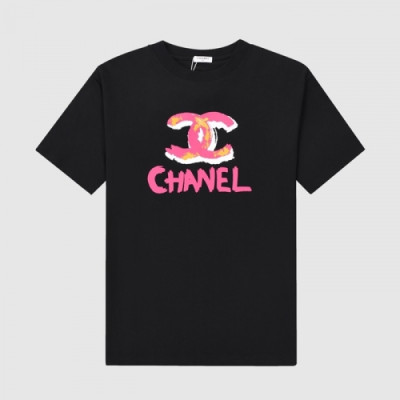 [샤넬]Chanel 2021 Mm/Wm 'CC' Logo Cotton Short Sleeved Tshirts Black - 샤넬 2021 남/녀 'CC'로고 코튼 반팔티 Cnl0675x Size(xs - l) 블랙