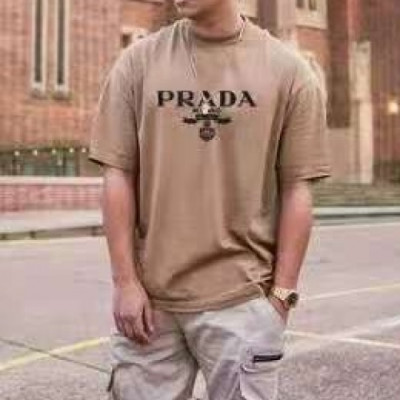 Prada  Mens Basic Logo Short Sleeved Tshirts White - 프라다 2021 남성 베이직 로고 폴로 반팔티 Pra02238x Size(s - 2xl) 카멜