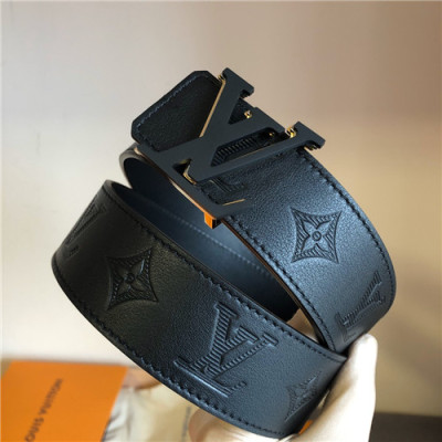 Louis Vuitton 2021 Men's Leather Belt,4.0cm,LOUBT0175 - 루이비통 2021 남성용 레더 벨트,4.0cm,블랙