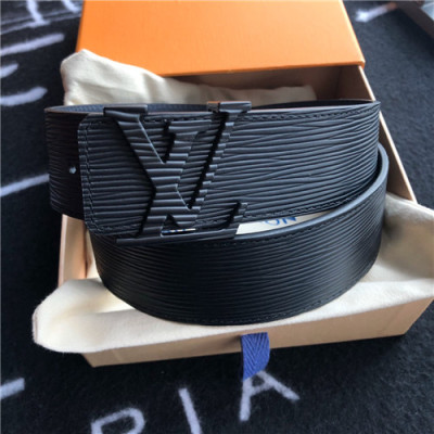 Louis Vuitton 2021 Men's Leather Belt,4.0cm,LOUBT0176 - 루이비통 2021 남성용 레더 벨트,4.0cm,블랙