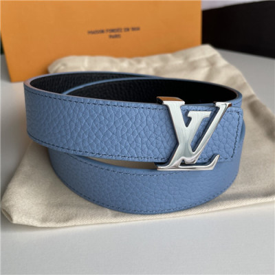 Louis Vuitton 2021 Men's Leather Belt,3.0cm,LOUBT0177 - 루이비통 2021 남성용 레더 벨트,3.0cm,블루