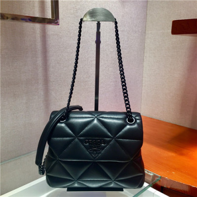 [유니크&트랜디한]Prada 2021 Women's Leather Cross Bag,22cm,1BD233,PRAB0360 - 프라다 2021 여성용 레더 크로스백,22cm,블랙