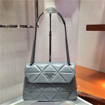 [유니크&트랜디한]Prada 2021 Women's Leather Cross Bag,27cm,1BD231,PRAB0363 - 프라다 2021 여성용 레더 크로스백,27cm,그레이