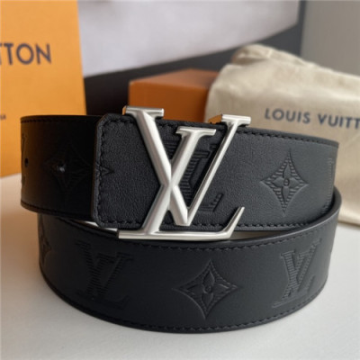 Louie Vuitton 2021 Men's Leather Belt,4.0cm,LOUBT0178 - 루이비통 2021 남성용 레더 벨트,4.0cm,블랙