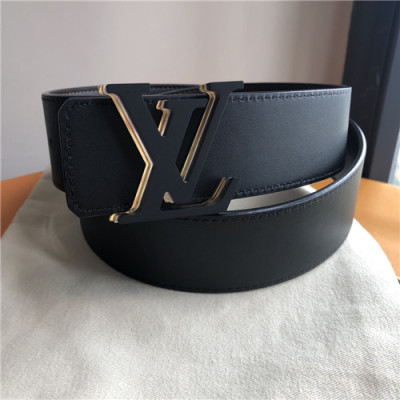 Louie Vuitton 2021 Men's Leather Belt,4.0cm,LOUBT0180 - 루이비통 2021 남성용 레더 벨트,4.0cm,블랙