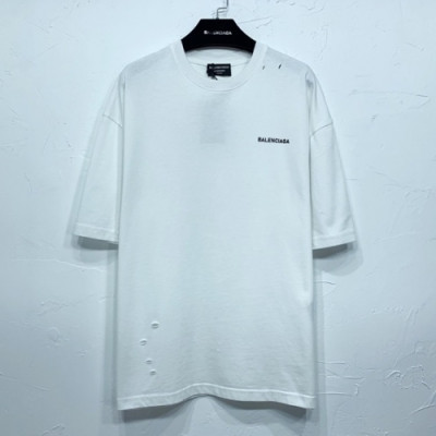 [굿템]Balenciaga  Mm/Wm Logo Cotton Short Sleeved Tshirts White - 발렌시아가 2021 남/녀 로고 코튼 반팔티 Bal01005x Size(xs - m) 화이트