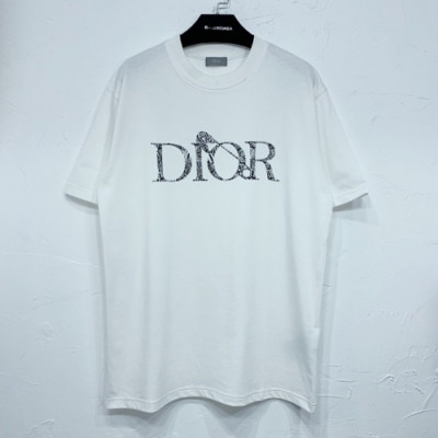 Dior  Mm/Wm Casual Crew-neck Short Sleeved Tshirts White - 디올 2021 남/녀 캐쥬얼 크루넥 반팔티 Dio01220x Size(s - xl) 화이트