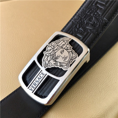 Versace 2021 Men's Leather Belt,3.8cm,VERBT0083 - 베르사체 2021 남성용 레더 벨트,3.8cm,블랙
