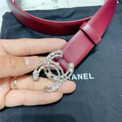 Chanel 2021 Women's Leather Belt,3.0cm,CHABT0158 - 샤넬 2021 여성용 레더 벨트,3.0cm,레드