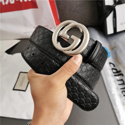 Gucci 2021 Men's Leather Belt,4.0cm,GUBT0156 - 구찌 2021 남성용 레더 벨트,4.0cm,블랙