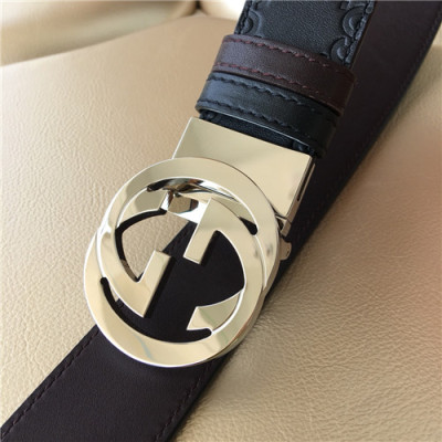 Gucci 2021 Men's Leather Belt,3.7cm,GUBT0159 - 구찌 2021 남성용 레더 벨트,3.7cm,블랙