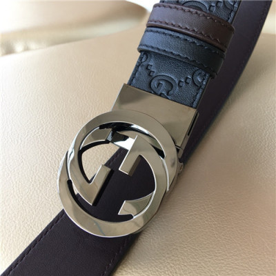Gucci 2021 Men's Leather Belt,3.7cm,GUBT0160 - 구찌 2021 남성용 레더 벨트,3.7cm,블랙