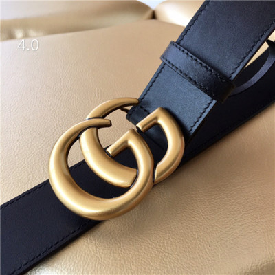 Gucci 2021 Men's Leather Belt,4.0cm,GUBT0168 - 구찌 2021 남성용 레더 벨트,4.0cm,블랙