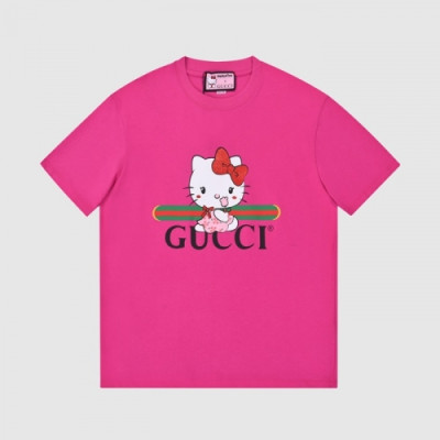 Gucci  Mm/Wm Logo Short Sleeved Tshirts Pink - 구찌 2021 남/녀 로고 반팔티 Guc03660x Size(s - l) 핑크