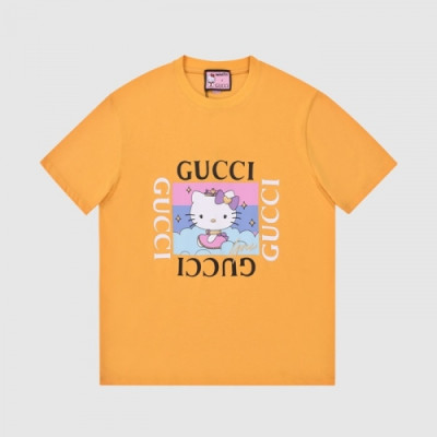 Gucci  Mm/Wm Logo Short Sleeved Tshirts Orange - 구찌 2021 남/녀 로고 반팔티 Guc03662x Size(s - l) 오렌지
