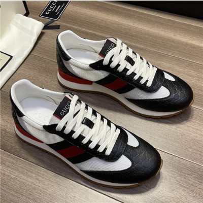 [매장판]Gucci 2021 Men's Leather Sneakers,GUCS1435 - 구찌 2021 남성용 레더 스니커즈,Size(240-270),블랙