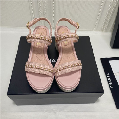[매장판]Chanel 2021 Women's Leather Sandal,CHAS0600 - 샤넬 2021 여성용 레더 샌들,Size(225-250),핑크