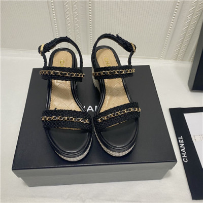 [매장판]Chanel 2021 Women's Leather Sandal,CHAS0602 - 샤넬 2021 여성용 레더 샌들,Size(225-250),블랙