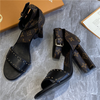 [매장판]Louis Vuitton 2021 Women's Leather High Heel Sandal,LOUS1987 - 루이비통 2021 여성용 레더 하이힐 샌들,Size(225-250),블랙