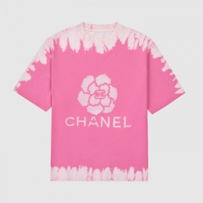 Chanel 2021 Mm/Wm 'CC' Logo Cotton Short Sleeved Tshirts Pink - 샤넬 2021 남/녀 'CC'로고 코튼 반팔티 Cnl0680x Size(s - l) 핑크