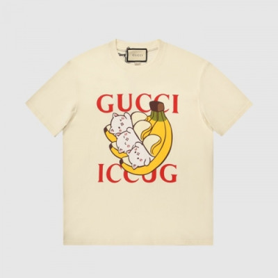 [매장판]Gucci  Mm/Wm Logo Short Sleeved Tshirts Ivory - 구찌 2021 남/녀 로고 반팔티 Guc03681x Size(xs - l) 아이보리