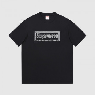 [굿템]Supreme  Mens Logo Cotton Short Sleeved Tshirts Black - 슈프림 2021 남성 로고 코튼 반팔티 Sup0118x Size(s - xl) 블랙