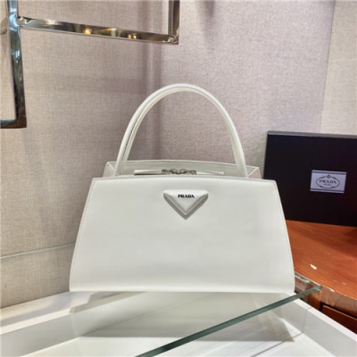 [모던한]Prada 2021 Women's Leather Tote Bag,33cm,1BA327,PRAB0378 - 프라다 2021 여성용 레더 토트백,,33cm,화이트