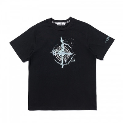 Stone Island  Mens Crew-neck Cotton Short Sleeved Tshirts Black - 스톤아일랜드 2021 남성 크루넥 코튼 반팔티 Sto0315x Size(m - 2xl) 블랙