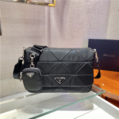 Prada 2021 Women's Nylon Shoulder Bag,28cm,1BD291,PRAB0392 - 프라다 2021 여성용 나일론 숄더백,28cm,블랙