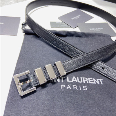 Saint Laurent 2021 Women's Leather Belt,2.0cm,YSLBT0032 - 입생로랑 2021 여성용 레더 벨트,2.0cm,블랙