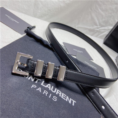 Saint Laurent 2021 Women's Leather Belt,2.0cm,YSLBT0034 - 입생로랑 2021 여성용 레더 벨트,2.0cm,블랙