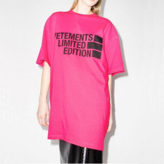 Vetments  Mm/Wm Minimal Cotton Short Sleeved Tshirts Pink - 베트멍 2021 남/녀 미니멀 코튼 반팔티 Vet0133x Size(xs - m) 핑크