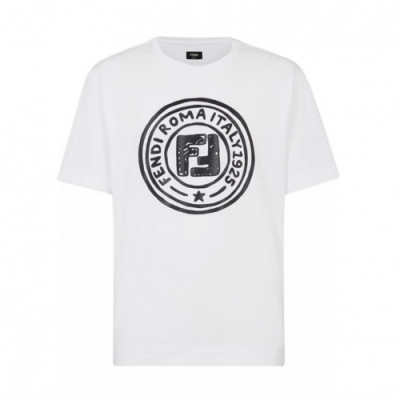 Fendi 2021 Mens Logo Casual Short Sleeved Tshirts White - 펜디 2021 남성 로고 캐쥬얼 코튼 반팔티 Fen0966x Size(s - 3xl) 화이트