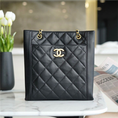 [샤넬]Chanel 2021 Women's Leather Tote Bag/Shopper Bag,30cm,CHAB1667 - 샤넬 2021 여성용 레더 토트백/쇼퍼백,30cm,블랙