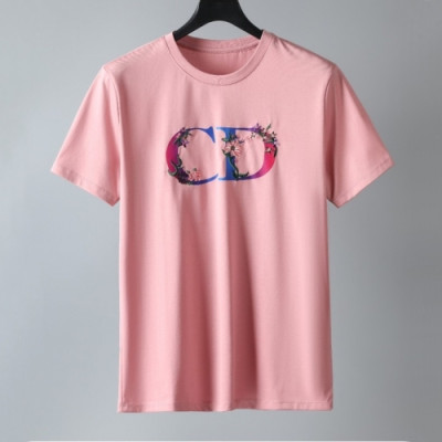 [캐쥬얼]Dior  Mm/Wm Casual Crew-neck Short Sleeved Tshirts Pink - 디올 2021 남/녀 캐쥬얼 크루넥 반팔티 Dio01235x Size(m - 3xl) 핑크