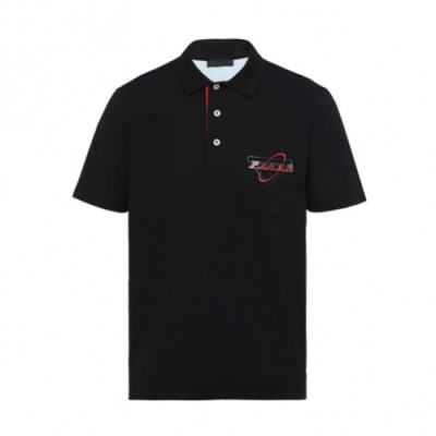 Prada  Mens Basic Logo Short Sleeved Tshirts Black - 프라다 2021 남성 베이직 로고 폴로 반팔티 Pra02258x Size(m - 2xl) 블랙