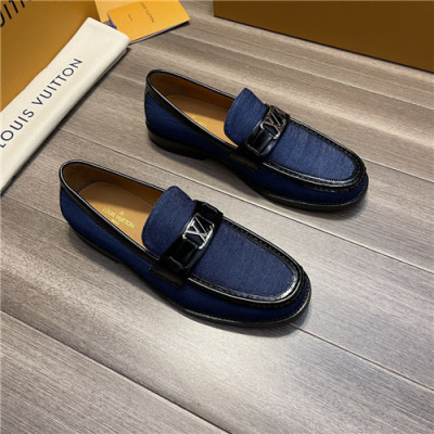 Louis Vuitton 2021 Men's  Leather Loafer,LOUS2020 - 루이비통 2021 남성용 레더 로퍼,Size(240-270),네이비