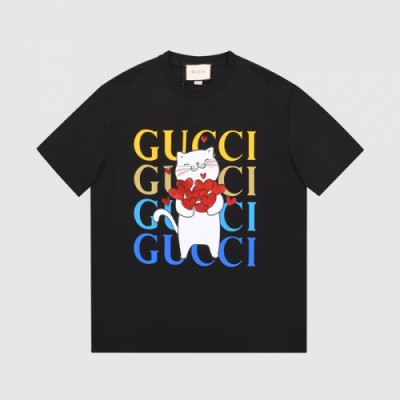 Gucci  Mm/Wm Logo Short Sleeved Tshirts Black - 구찌 2021 남/녀 로고 반팔티 Guc03703x Size(xs - l) 블랙