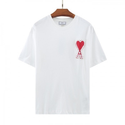 Ami  Mm/Wm 'Ami de Coeur' Casual Cotton Short Sleeved Tshirt White - 아미 2021 남/녀 로고 코튼 캐쥬얼 반팔티 Ami0112x Size(s - 2xl) 화이트