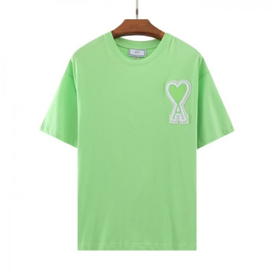 Ami  Mm/Wm 'Ami de Coeur' Casual Cotton Short Sleeved Tshirt Green - 아미 2021 남/녀 로고 코튼 캐쥬얼 반팔티 Ami0114x Size(s - 2xl) 그린