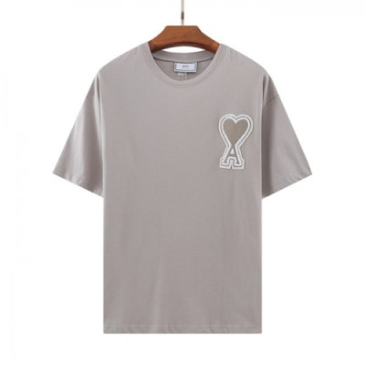 [추천템]Ami  Mm/Wm 'Ami de Coeur' Casual Cotton Short Sleeved Tshirt Gray - 아미 2021 남/녀 로고 코튼 캐쥬얼 반팔티 Ami0115x Size(s - 2xl) 그레이