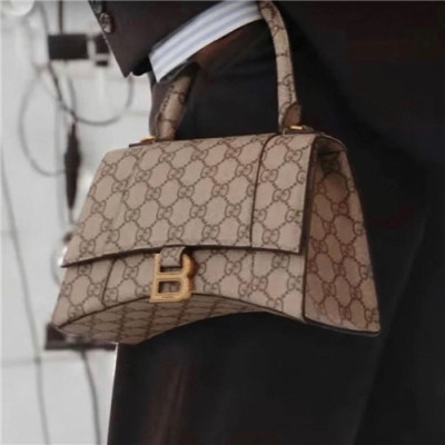[Gucci X Balenciaga]Gucci 2021 Women's Leather Tote Bag/Shoulder Bag,23cm,GUB1299 - 구찌 2021 여성용 레더 토트백/숄더백,23cm,베이지