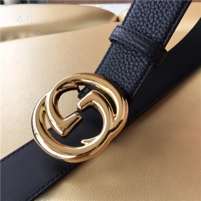 Gucci 2021 Men's Leather Belt,4.0cm,GUBT0176 - 구찌 2021 남성용 레더 벨트,4.0cm,블랙