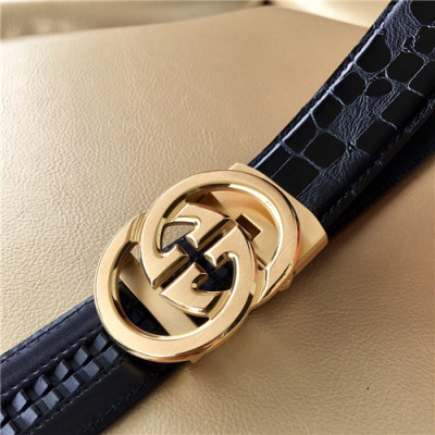 Gucci 2021 Men's Leather Belt,3.5cm,GUBT0182 - 구찌 2021 남성용 레더 벨트,3.5cm,블랙