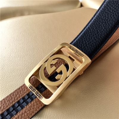 Gucci 2021 Men's Leather Belt,3.5cm,GUBT0188 - 구찌 2021 남성용 레더 벨트,3.5cm,블랙