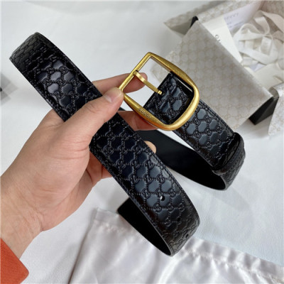 Gucci 2021 Men's Leather Belt,4.0cm,GUBT0191 - 구찌 2021 남성용 레더 벨트,4.0cm,블랙