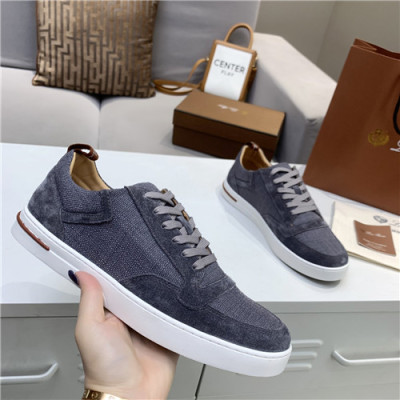 Loro Piana 2021 Men's Leather Sneakers,LOROS0063 - 로로피아나 2021 남성용 레더 스니커브,Size(240-270),닥크그레이