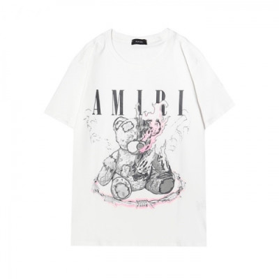 Amiri  Mm/Wm Logo Cotton Short Sleeved Tshirts White - 아미리 2021 남/녀 로고 코튼 반팔티 Ami0205x Size(s - 2xl) 화이트