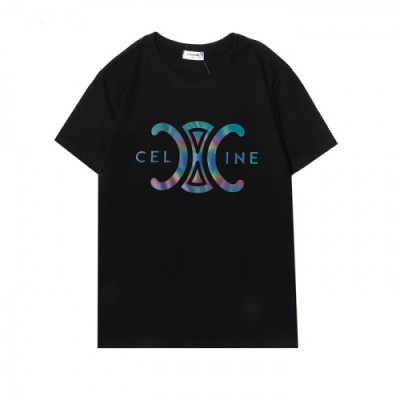 Celine  Mm/Wm Hedi Slimane Logo Cotton Short Sleeved Tshirts Black - 셀린느 2021 남/녀 로고 코튼 반팔티 Cel0116x Size(s - 2xl) 블랙