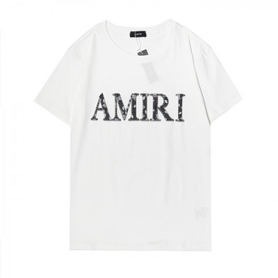 Amiri  Mm/Wm Logo Cotton Short Sleeved Tshirts White - 아미리 2021 남/녀 로고 코튼 반팔티 Ami0207x Size(s - 2xl) 화이트